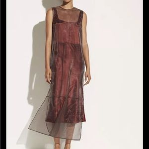 Vince Double Layer Organza Dress (Dark Bronze) NEW